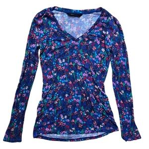 BCBGMaxAzria Multicolor Floral Long Sleeve Top
